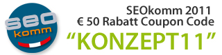 SEOkomm 50 Euro Gutschein Ermässigung für ein SEO Konferenz Ticket SEOkomm 50 Euro Gutschein Ermässigung für ein SEO Konferenz Ticket
