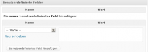 Benutzerdefinierte Felder in WordPress